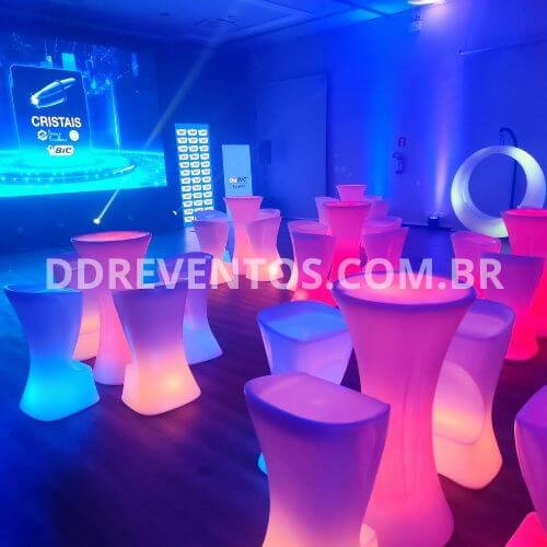 Mesa Bistrô redonda de Led para locação - Imagem 11