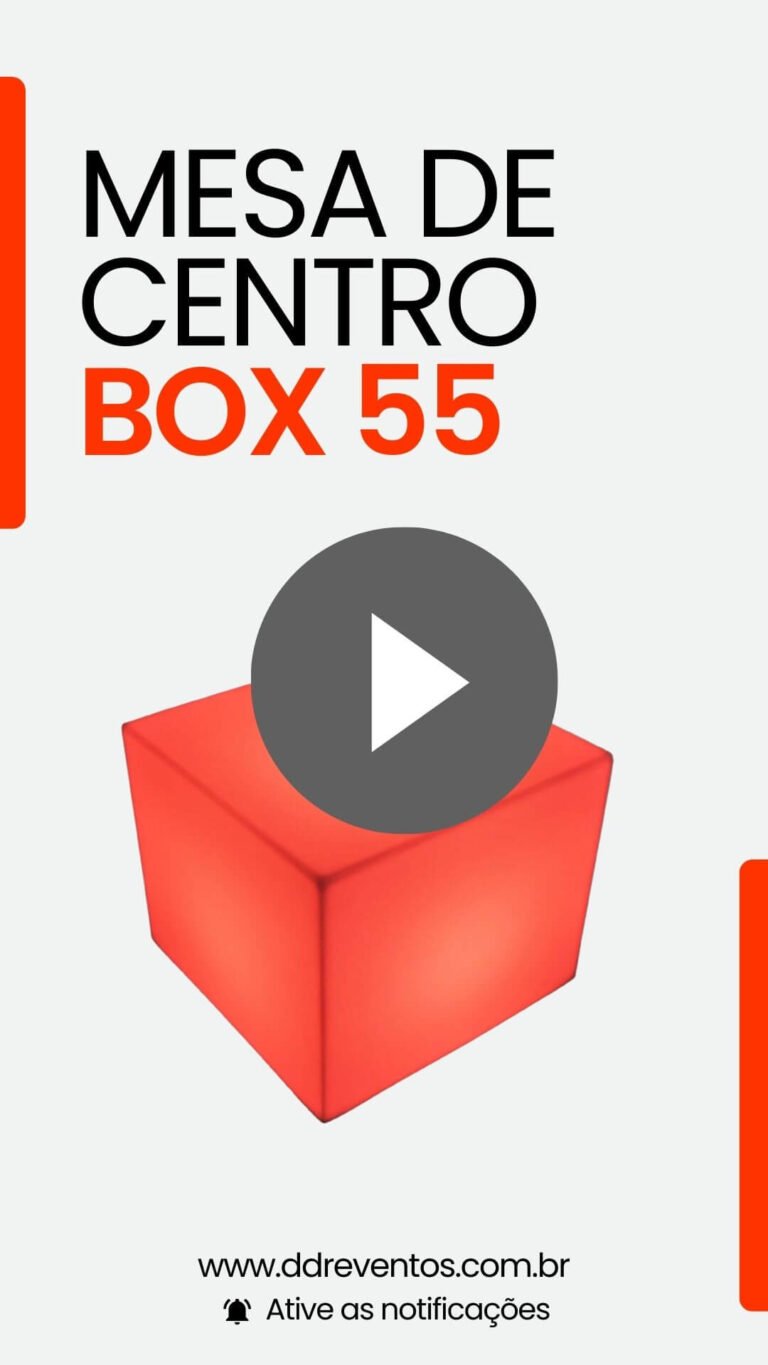 mesa de centro quadrada em led box 55 para eventos