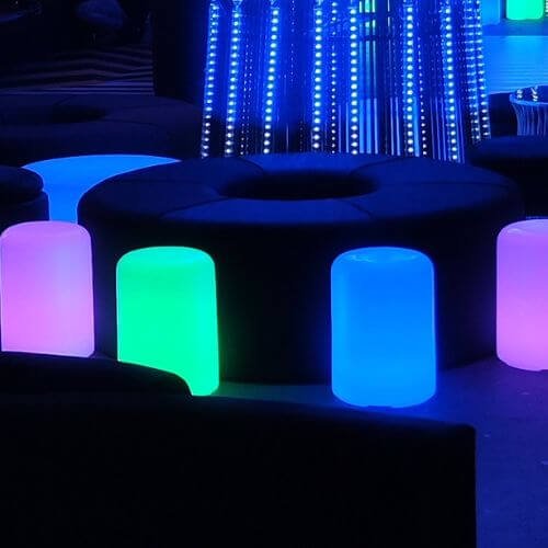 Puff Cilindro pequeno de led