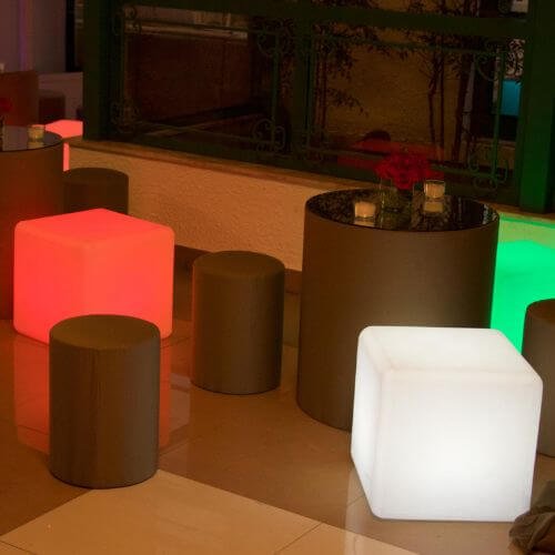 puff quadrado de led