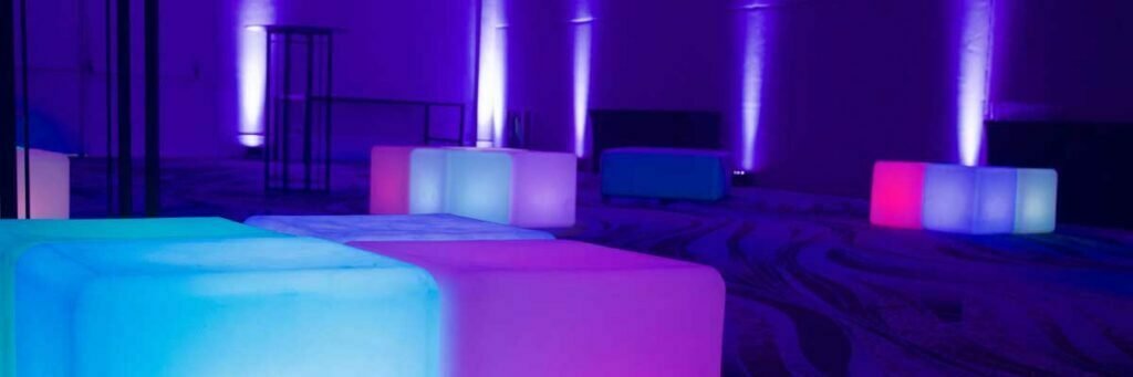 Iluminação cênica de Puff de led