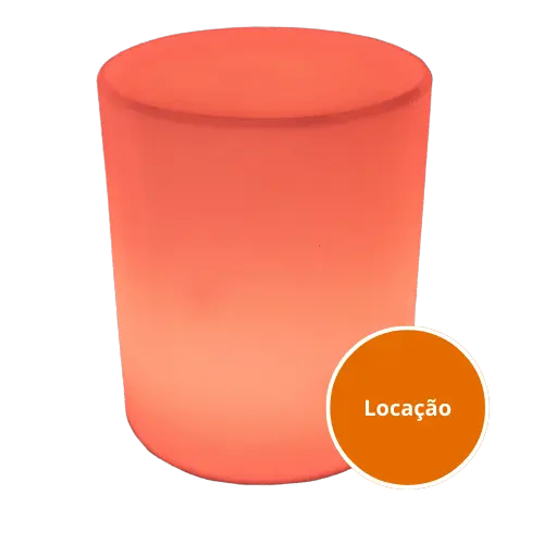 mesa cilindro de led na cor laranja