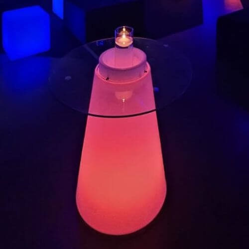 Mesa Média Cone com Vidro - Locação